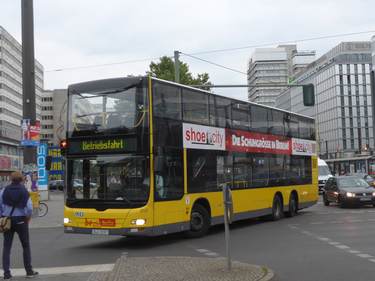 (183'391) - BVG Berlin - Nr. 3157/B-V 3157 - MAN am 10. August 2017 in Berlin, Otto-Braun-Strasse