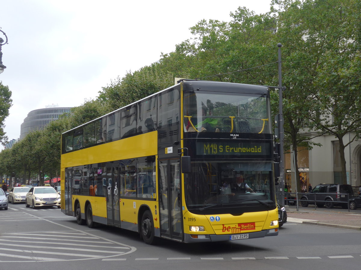 (183'485) - BVG Berlin - Nr. 3195/B-V 3195 - MAN am 11. August 2017 in Berlin, Kurfrstendamm