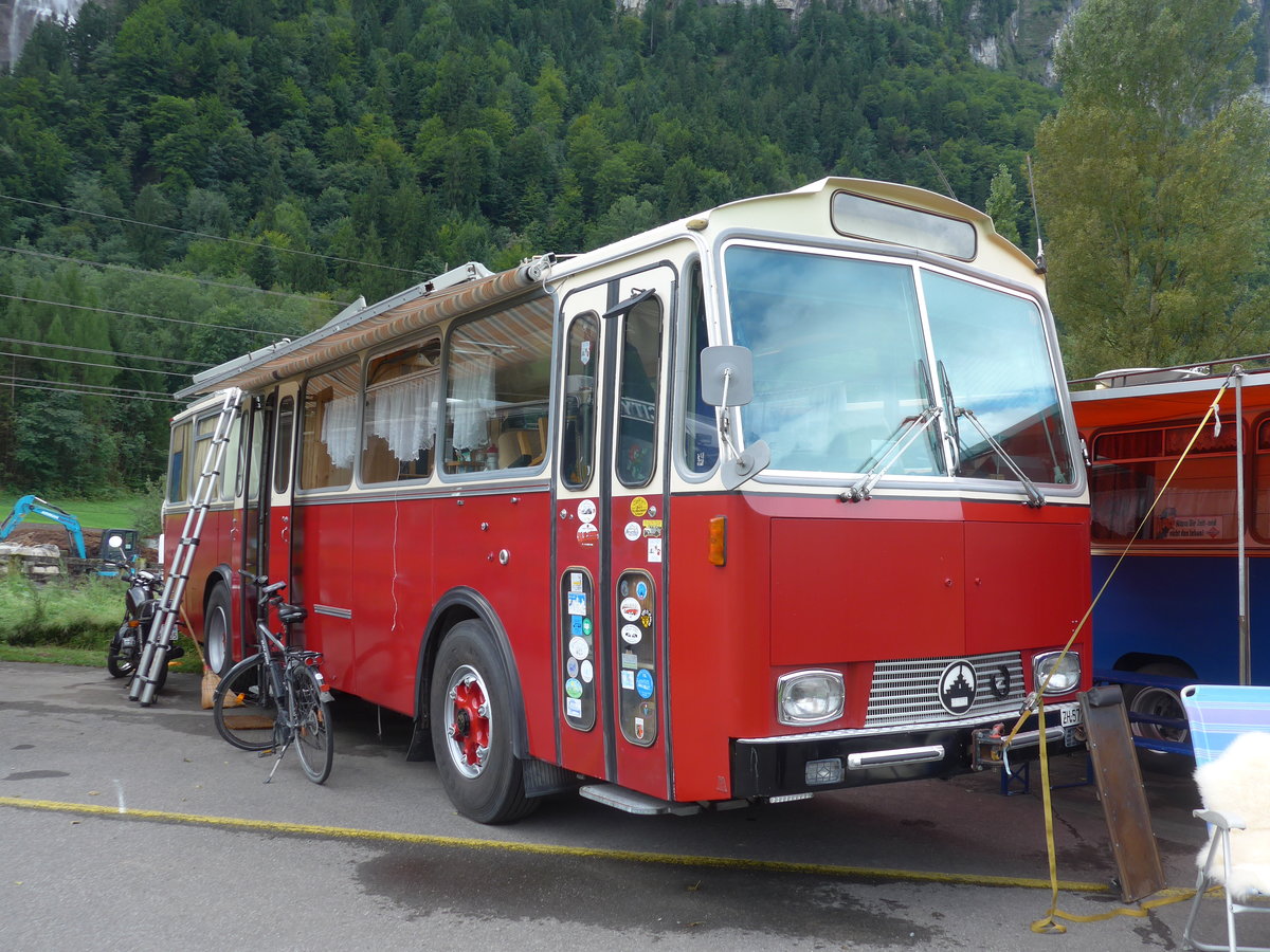 (183'585) - Niederer F., Langwiesen - ZH 572'304 - Saurer/Tscher (ex Solr+Fontana, Ilanz) am 19. August 2017 in Unterbach, Rollfeld