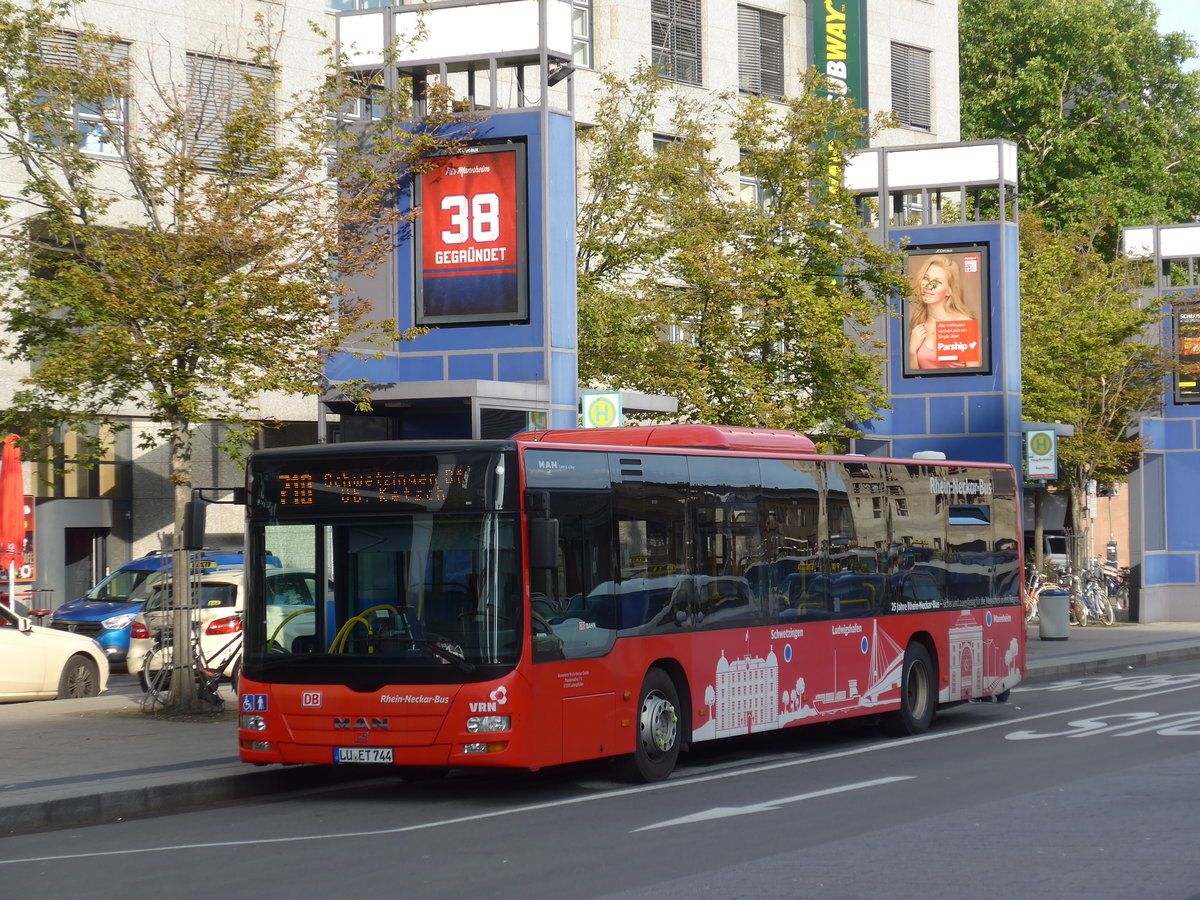 (183'802) - BRN Karlsruhe - LU-ET 744 - MAN am 21. August 2017 beim Hauptbahnhof Mannheim