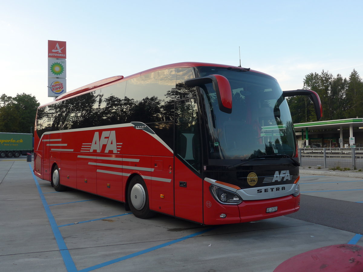 (183'958) - AFA Adelboden - Nr. 15/BE 26'702 - Setra am 23. August 2017 in Mnsingen, Raststtte