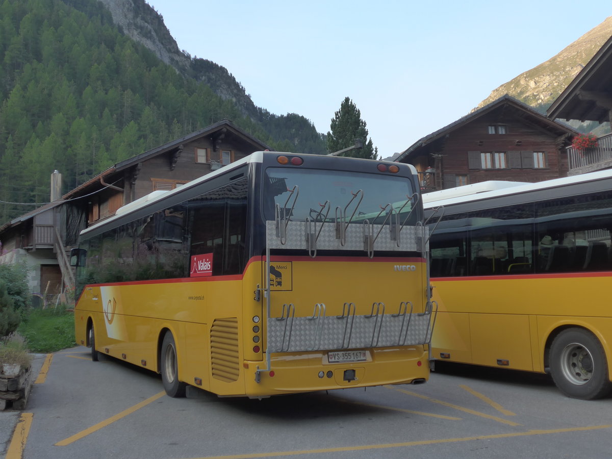 (184'115) - PostAuto Wallis - Nr. 5/VS 355'167 - Irisbus am 25. August 2017 in Les Haudres, Post