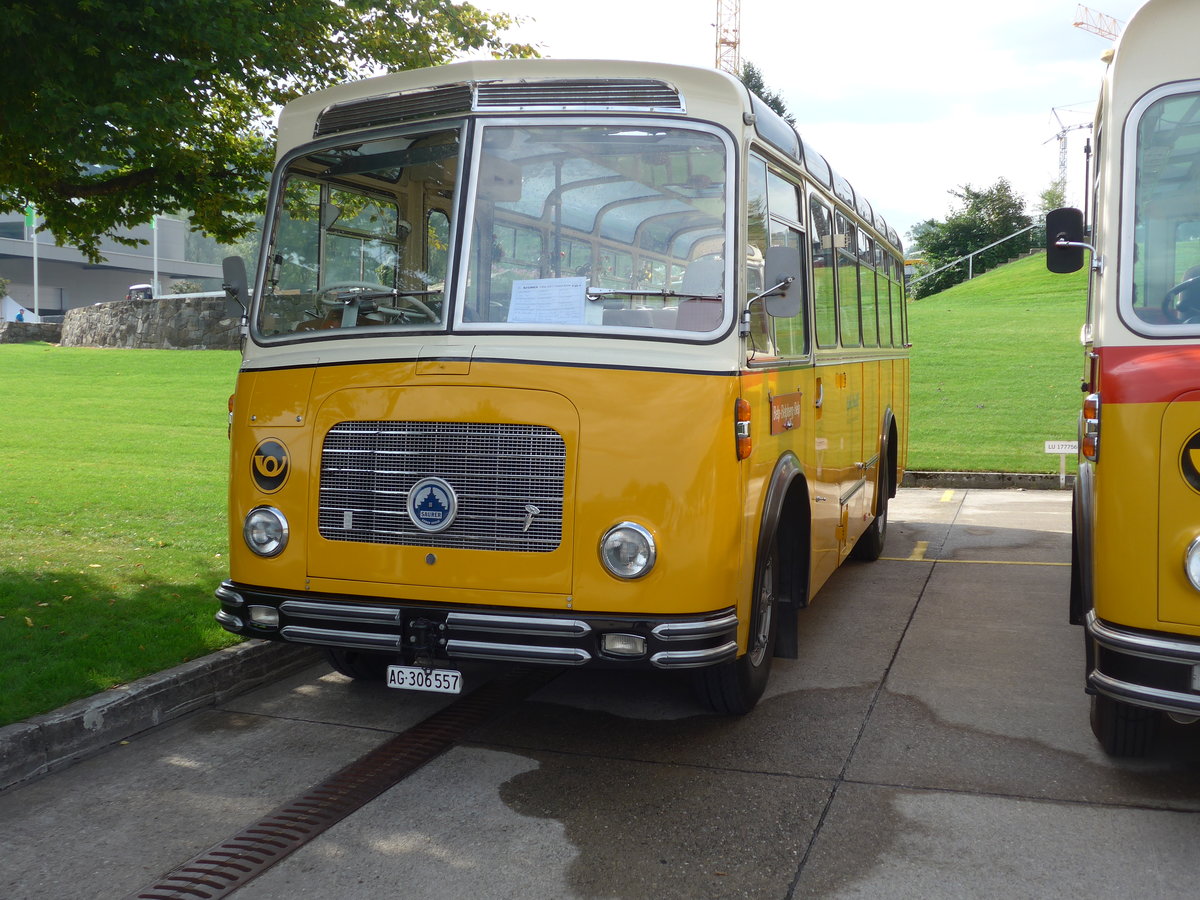 (184'325) - Streiff, Gelterkinden - AG 306'557 - Saurer/Gangloff (ex Oldie-Tours Zrisee, Wollerau; ex OTAG, Wald; ex Leibundgut, Obergoldbach; ex Krebs, Belpberg) am 26. August 2017 in Oberkirch, CAMPUS Sursee