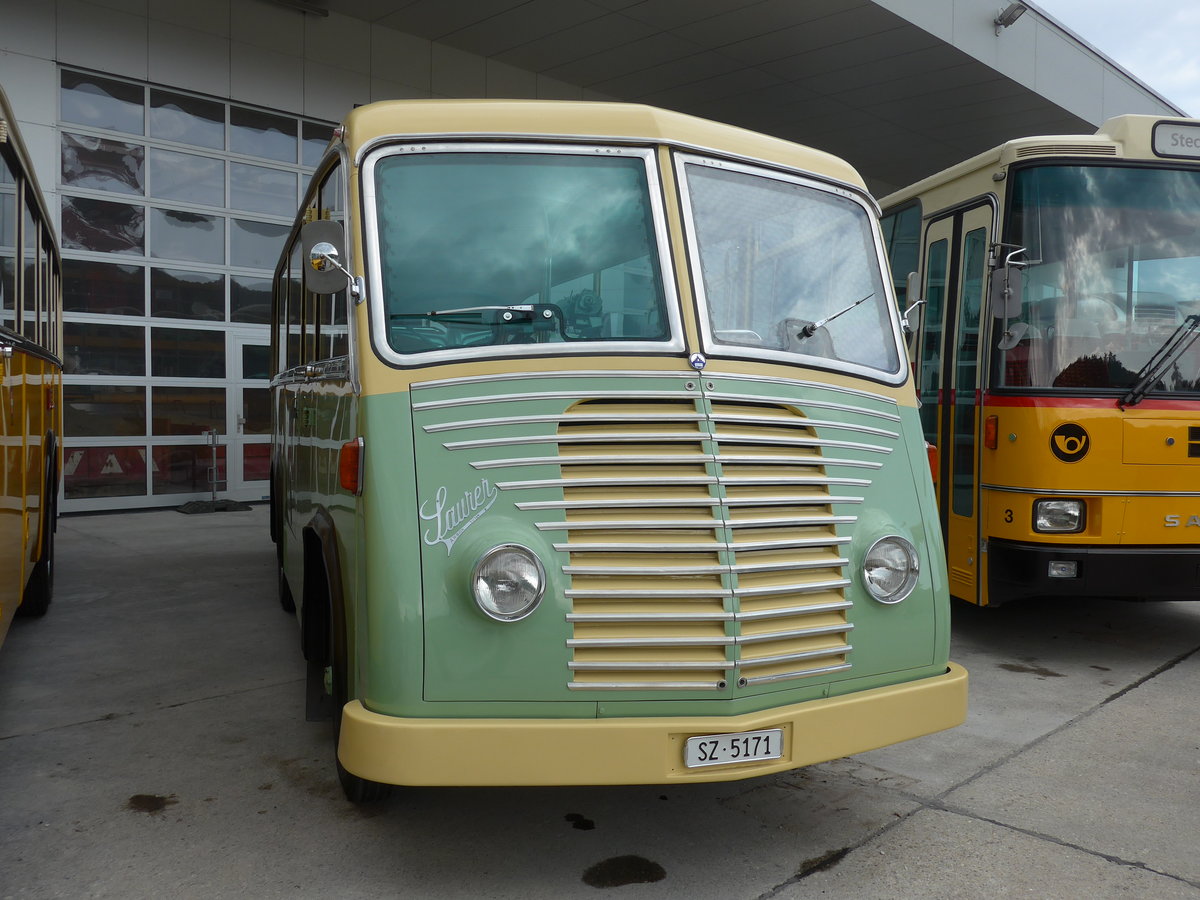 (184'355) - AAGS Schwyz - Nr. 1/SZ 5171 - Saurer/Geser (ex Nr. 9; ex Nr. 17; ex Nr. 9; ex Nr. 1) am 26. August 2017 in Oberkirch, CAMPUS Sursee