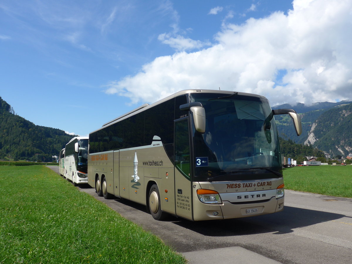 (184'569) - Hess K., Luzern - Nr. 47/LU 15'433 - Setra am 3. September 2017 bei Wilderswil