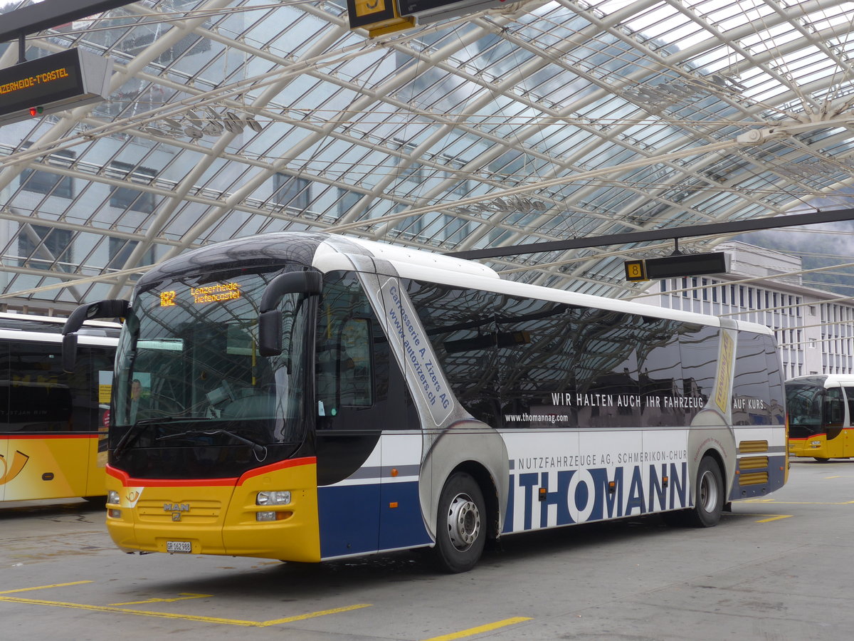 (184'784) - PostAuto Graubnden - GR 162'988 - MAN am 16. September 2017 in Chur, Postautostation