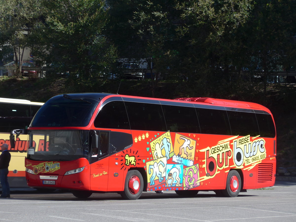 (185'485) - Aus Deutschland: Bur, Kleinblittersdorf - SB-G 5400 - Neoplan am 28. September 2017 in Andorra la Vella, Carparkplatz