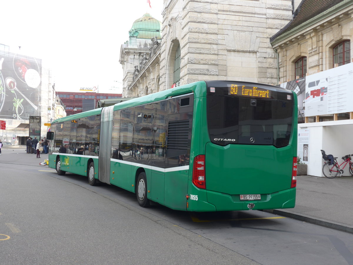 (186'072) - BVB Basel - Nr. 7055/BS 99'355 - Mercedes am 21. Oktober 2017 beim Bahnhof Basel