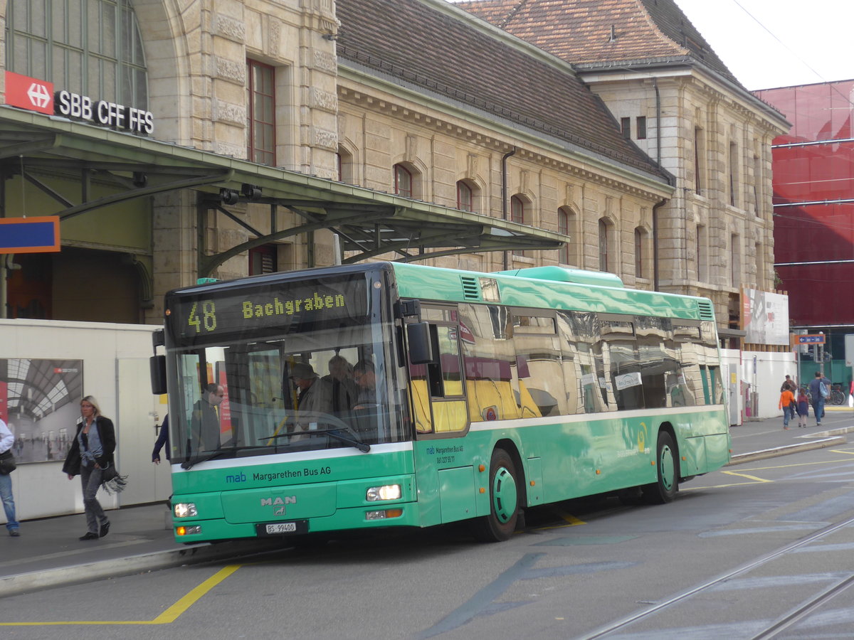 (186'073) - MAB Basel - Nr. 29/BS 99'400 - MAN (ex BVB Basel Nr. 823) am 21. Oktober 2017 beim Bahnhof Basel