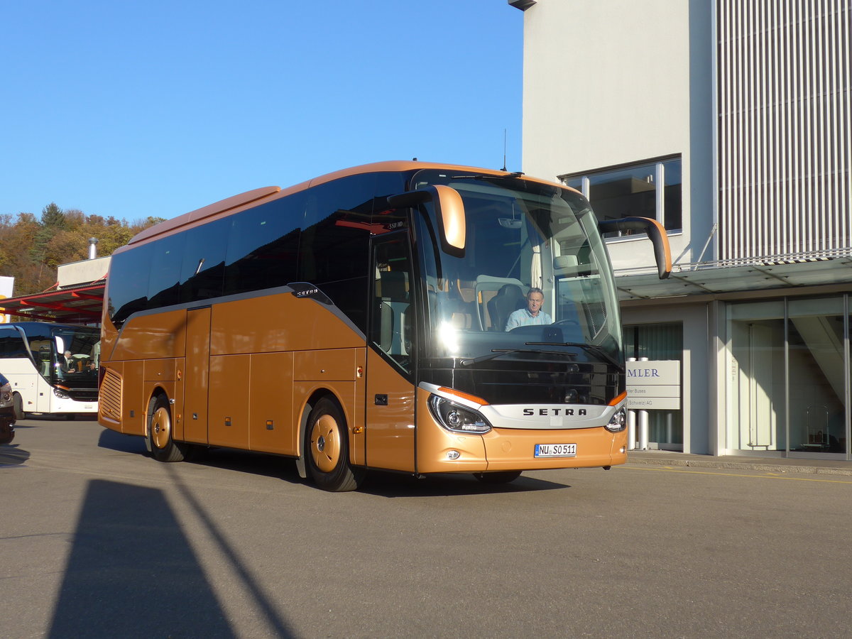 (186'218) - Aus Deutschland: Setra, Ulm - NU-SO 511 - Setra am 3. November 2017 in Kloten, EvoBus