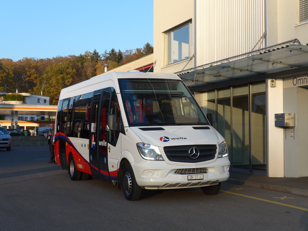 (186'239) - RVBW Wettingen - Nr. 20/ZH 27 U - Mercedes am 3. November 2017 in Kloten, EvoBus