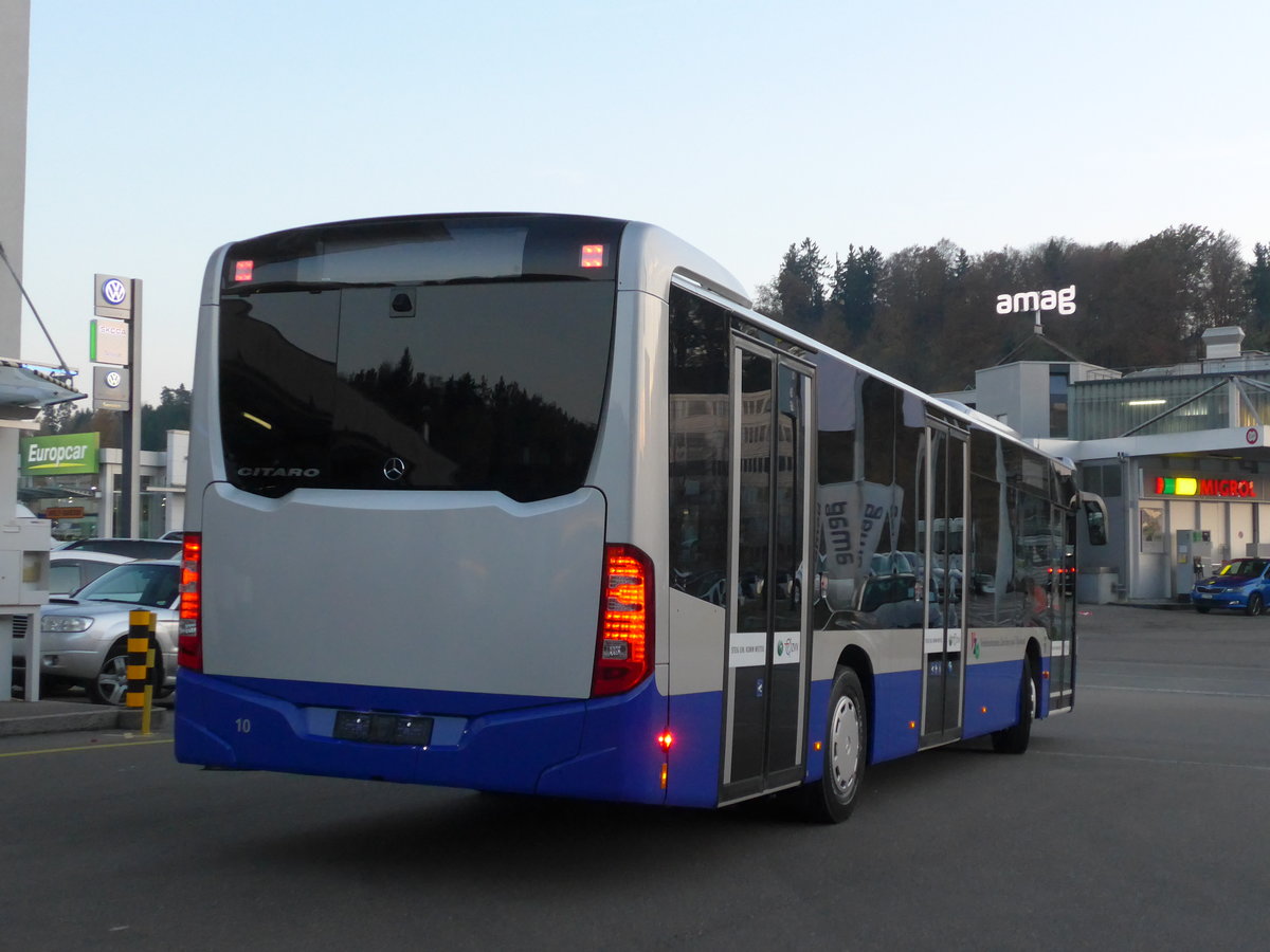 (186'249) - VZO Grningen - Nr. 10/ZH 30'370 U - Mercedes am 3. November 2017 in Kloten, EvoBus