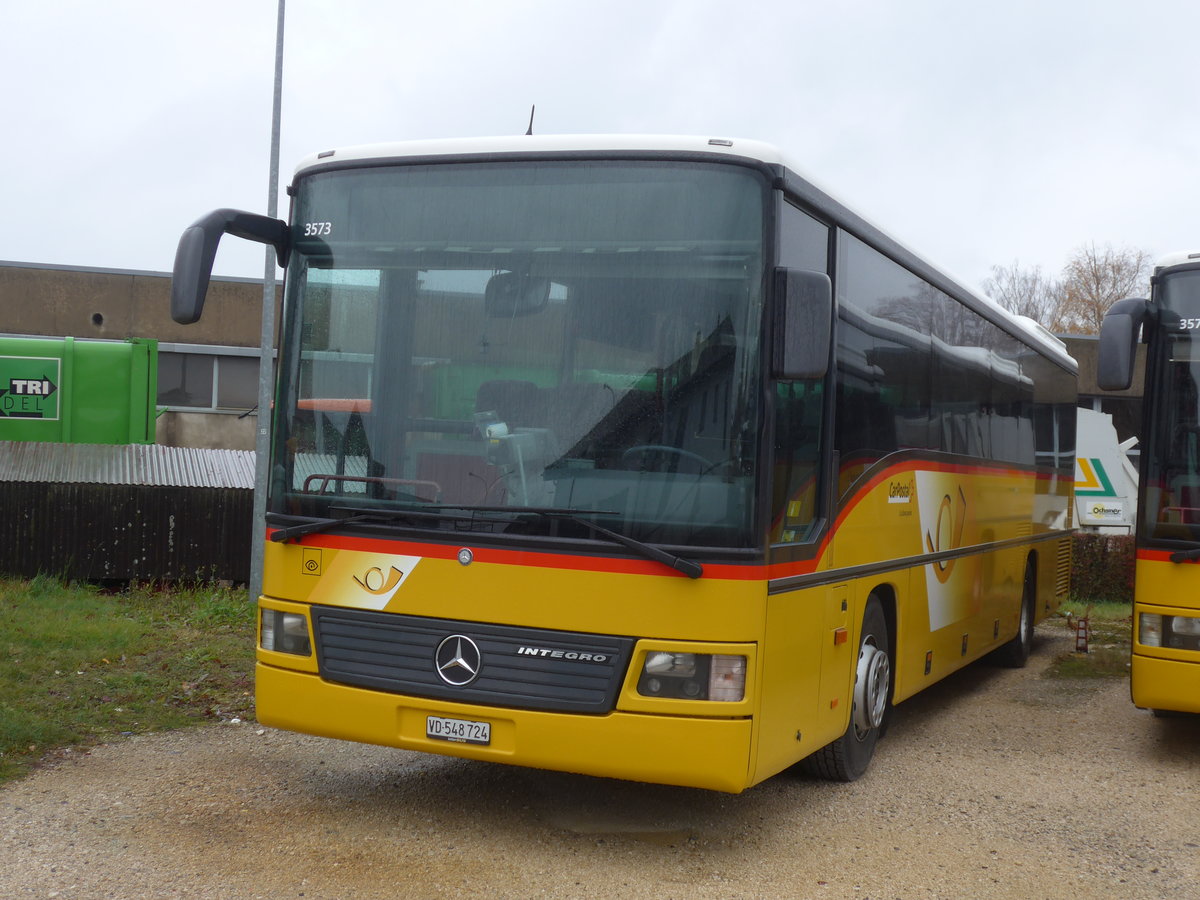 (186'639) - CarPostal Ouest - VD 548'724 - Mercedes am 25. November 2017 in Yverdon, Garage