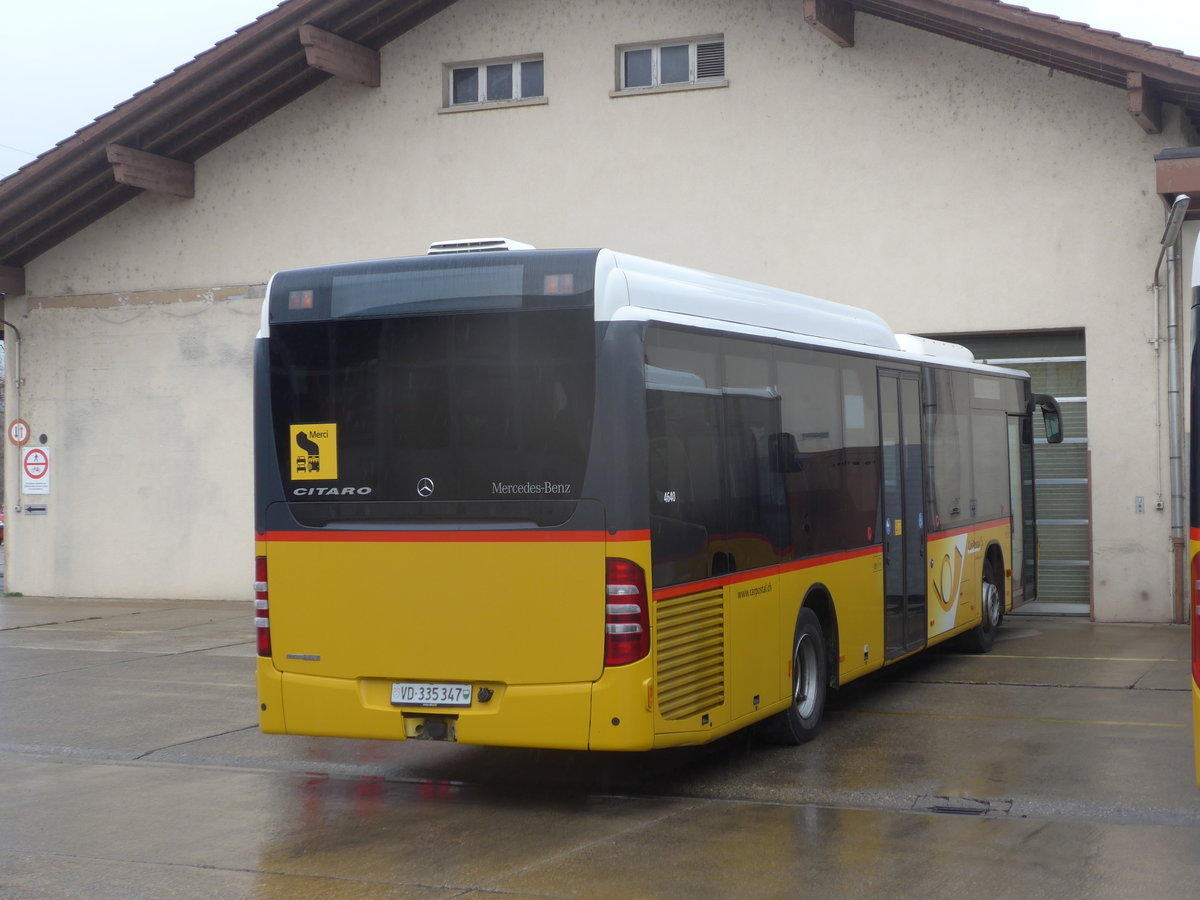 (186'667) - CarPostal Ouest - VD 335'347 - Mercedes am 25. November 2017 in Yverdon, Garage