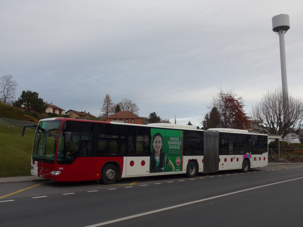 (186'702) - TPF Fribourg - Nr. 592/FR 300'437 - Mercedes am 27. November 2017 in Marly, Marly-Cit