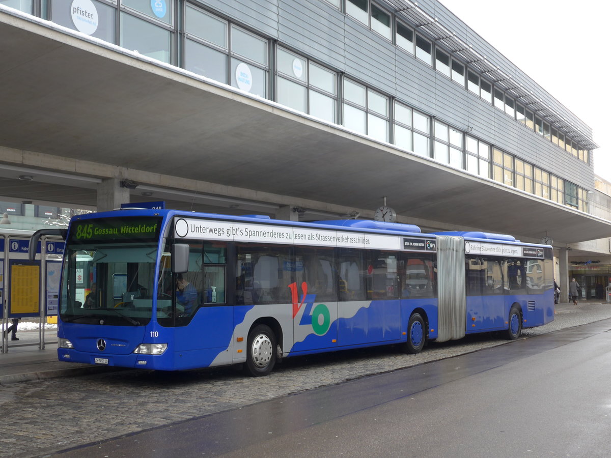 (186'853) - VZO Grningen - Nr. 110/ZH 745'110 - Mercedes am 9. Dezember 2017 beim Bahnhof Uster