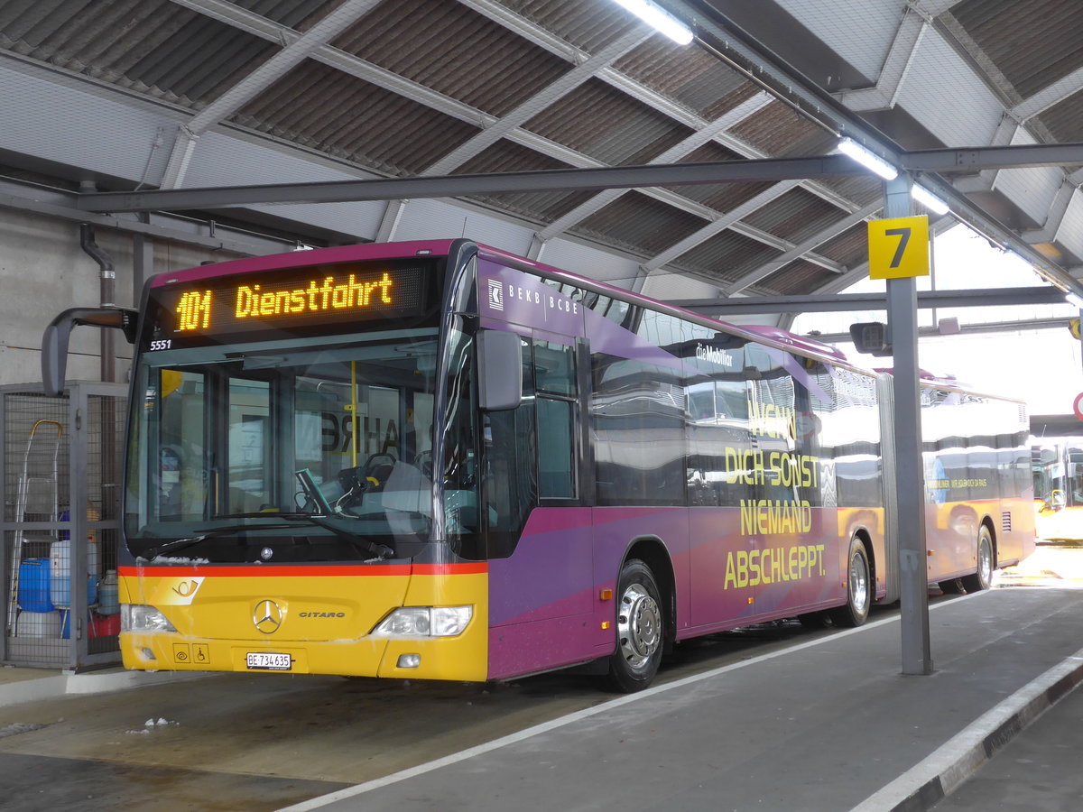 (187'078) - PostAuto Bern - Nr. 635/BE 734'635 - Mercedes am 18. Dezember 2017 in Bern, Postautostation