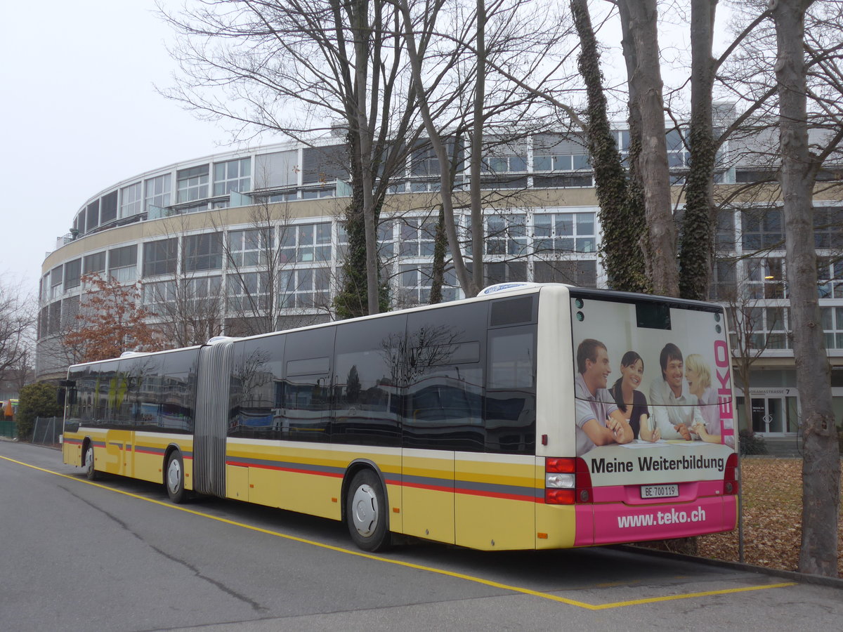 (187'350) - STI Thun - Nr. 119/BE 700'119 - MAN am 25. Dezember 2017 bei der Schifflndte Thun