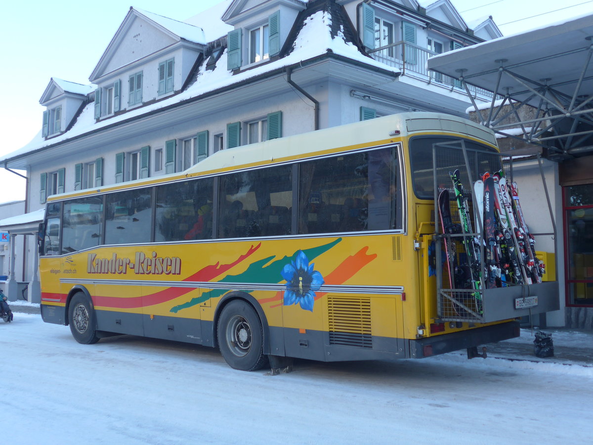 (187'461) - Kander-Reisen, Frutigen - Nr. 6/BE 59'817 - Vetter (ex AVG Grindelwald Nr. 18) am 29. Dezember 2017 beim Bahnhof Frutigen