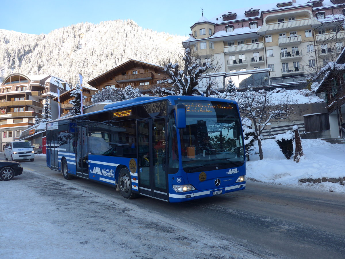 (187'468) - AFA Adelboden - Nr. 58/BE 611'224 - Mercedes am 29. Dezember 2017 in Adelboden, Landstrasse