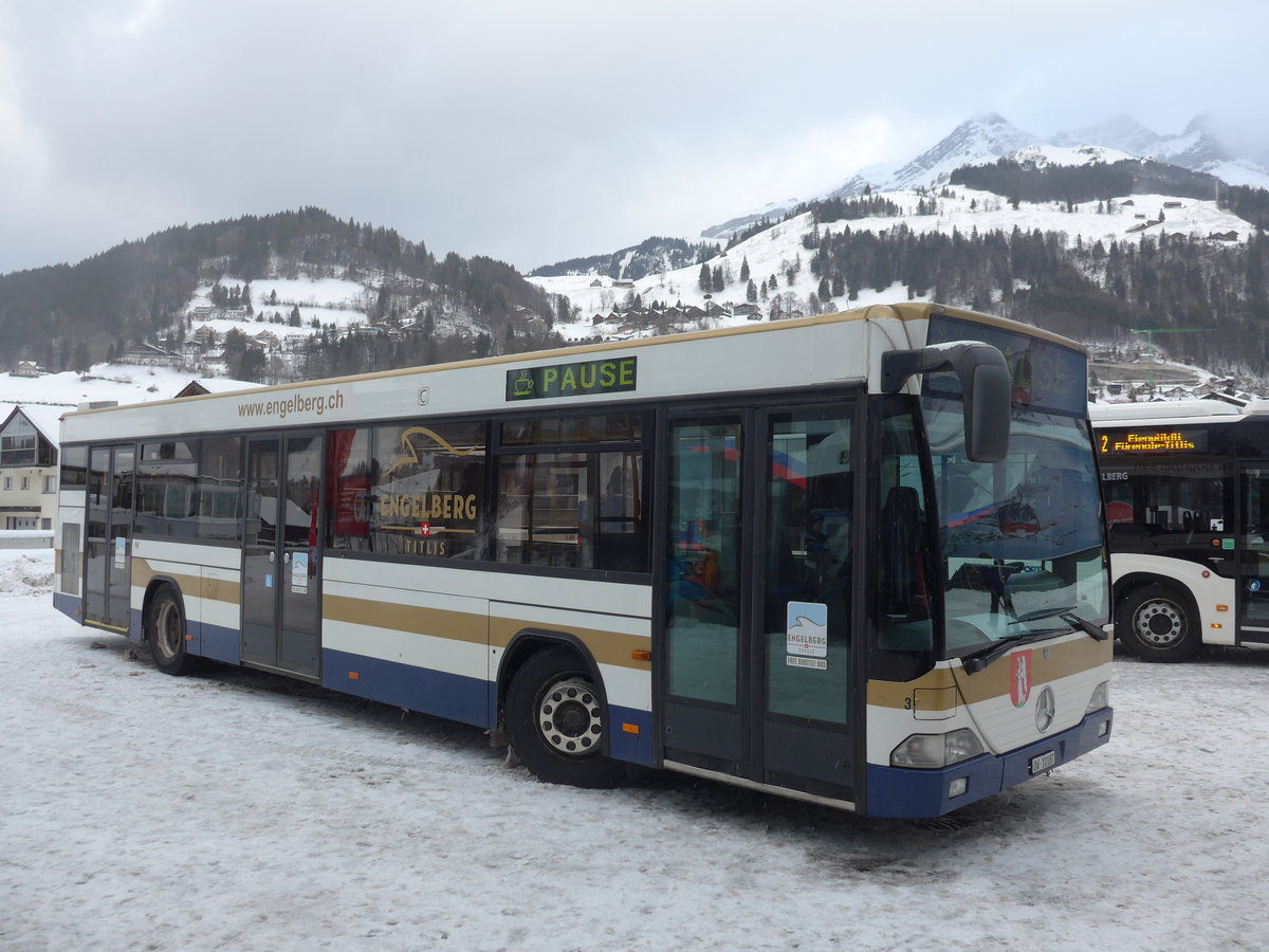 (187'627) - EAB Engelberg - Nr. 3/OW 10'187 - Mercedes/Hess (ex ZVB Zug Nr. 157; ex ZVB Zug Nr. 57) am 2. Januar 2018 in Engelberg, Titlisbahnen