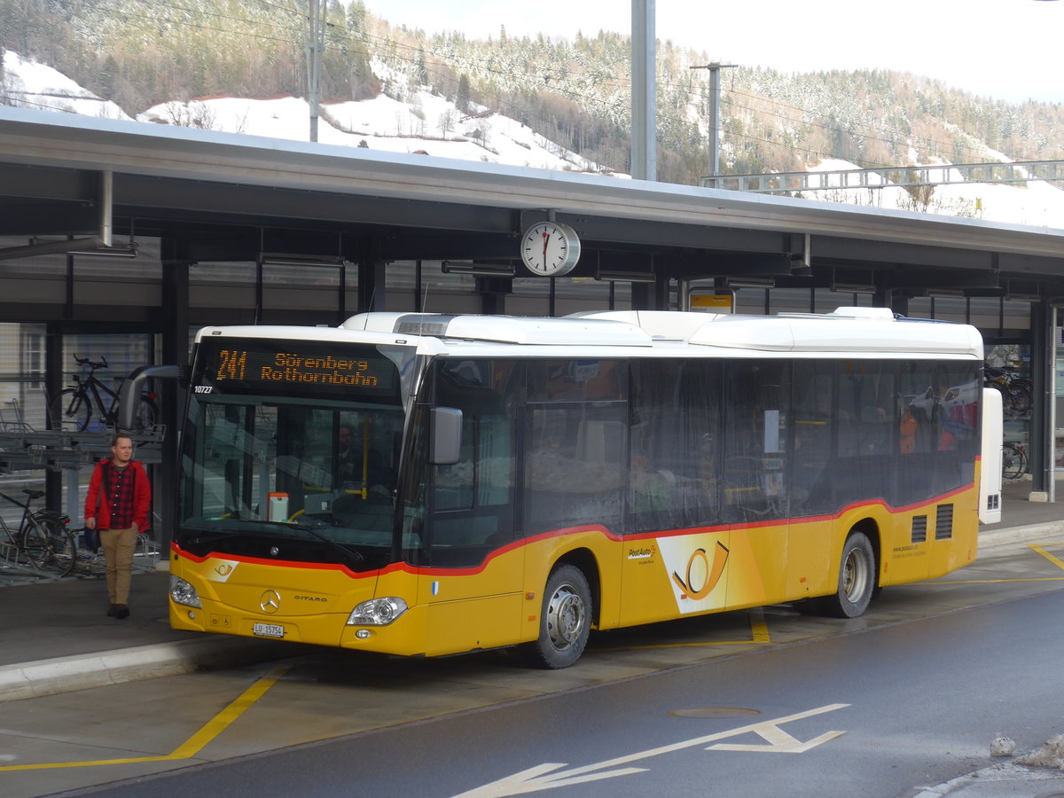 (187'649) - Schnider, Schpfheim - LU 15'754 - Mercedes am 2. Januar 2018 beim Bahnhof Schpfheim