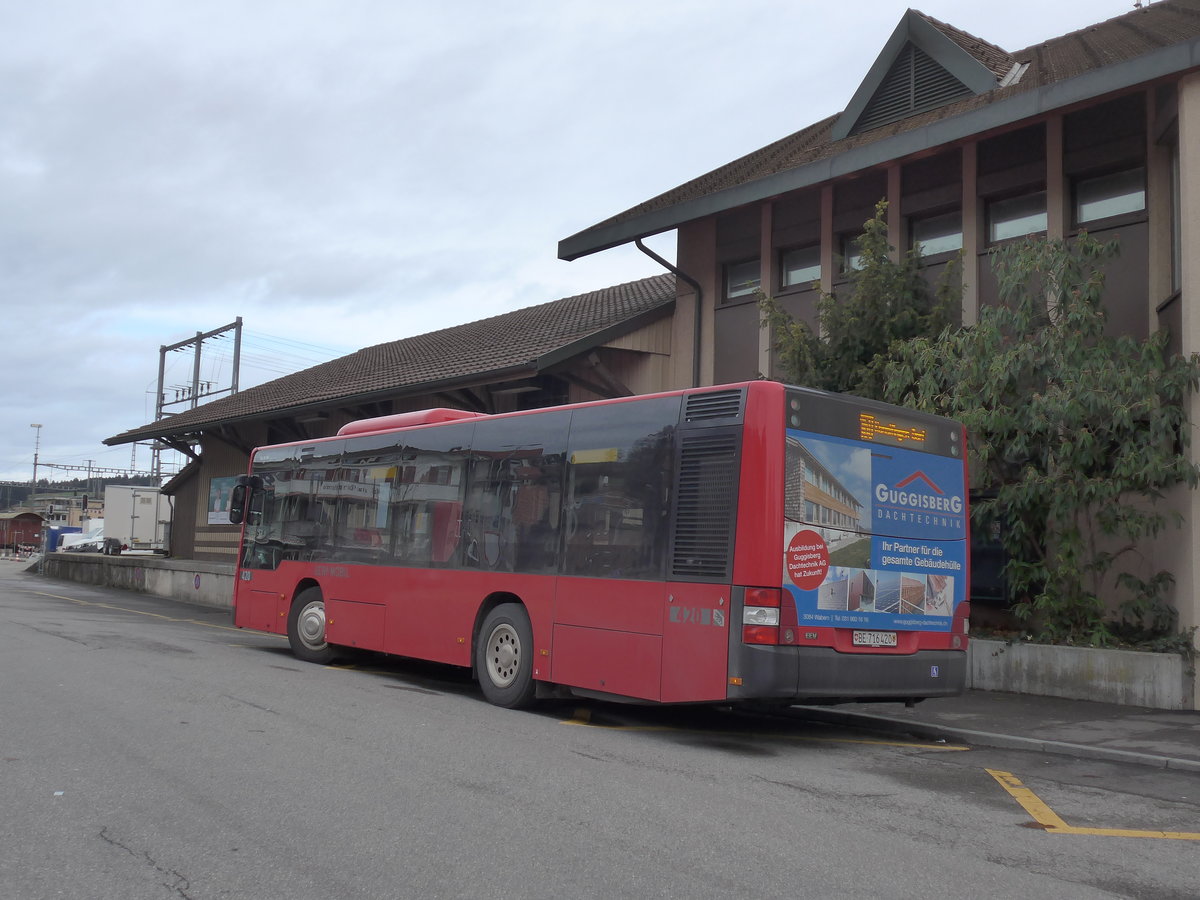 (187'655) - Bernmobil, Bern - Nr. 420/BE 716'420 - MAN am 2. Januar 2018 beim Bahnhof Konolfingen