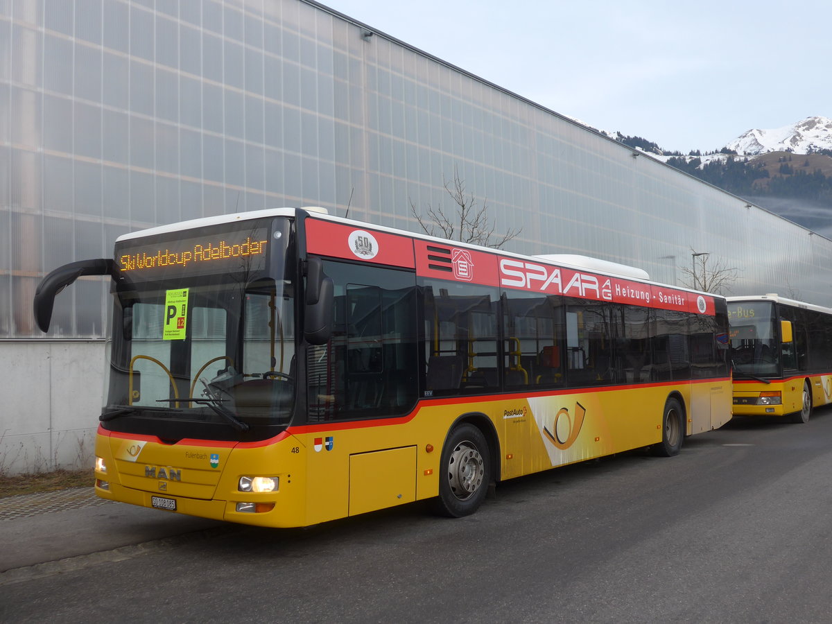 (187'715) - Wyss, Boningen - Nr. 48/SO 108'085 - MAN am 7. Januar 2018 beim Bahnhof Frutigen