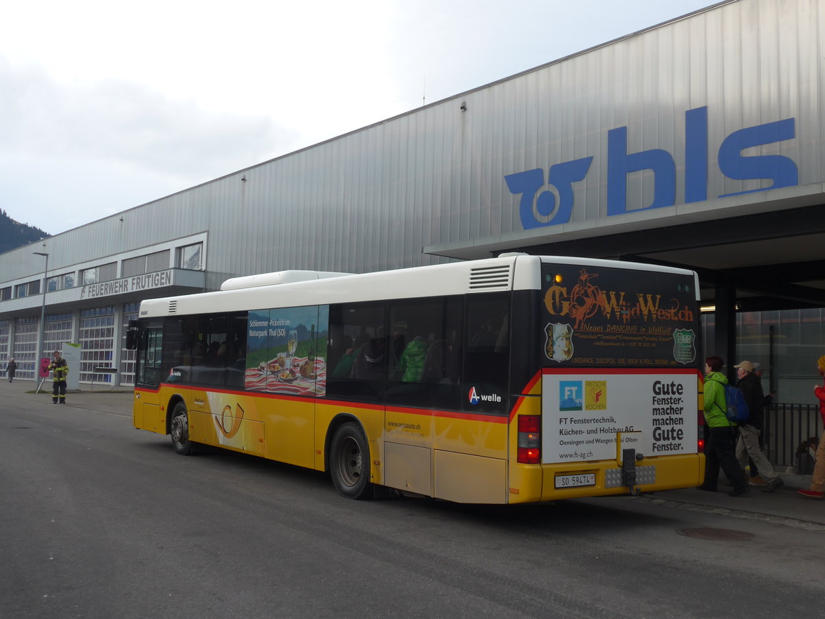 (187'718) - Wyss, Boningen - Nr. 38/SO 59'474 - MAN am 7. Januar 2018 beim Bahnhof Frutigen