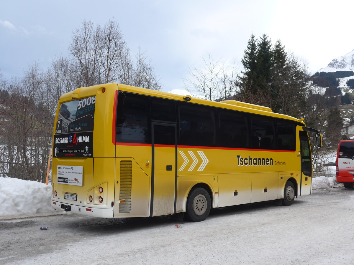 (187'748) - Tschannen, Zofingen - Nr. 16/AG 7755 - Temsa am 7. Januar 2018 in Adelboden, ASB