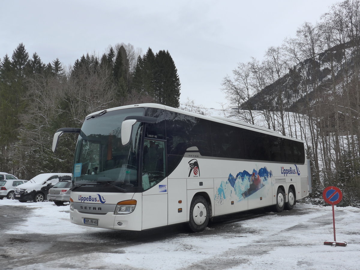 (188'003) - Aus Deutschland: LippeBus, Beckum - HAM-MK 460 - Setra am 20. Januar 2018 in Champry, Petit Paradis