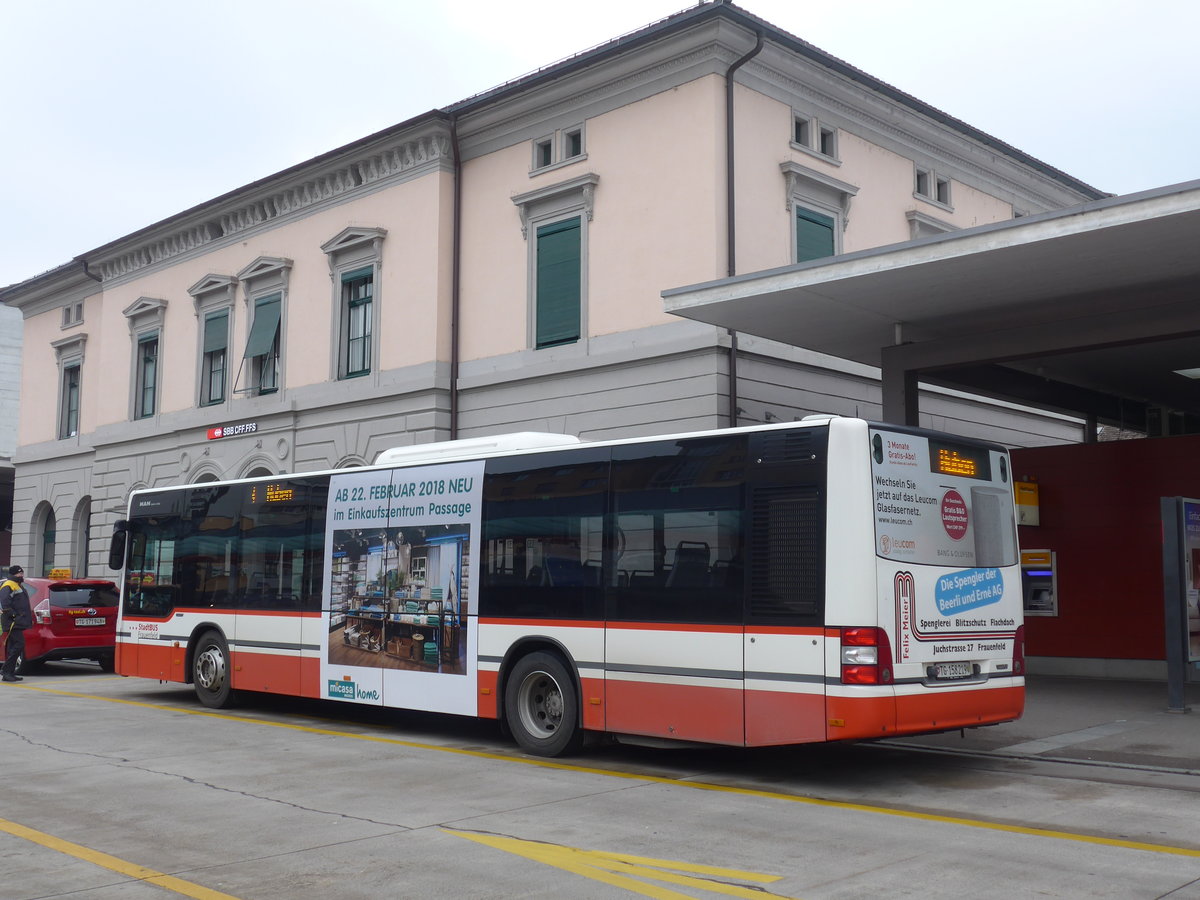 (188'295) - PostAuto Ostschweiz - TG 158'219 - MAN am 8. Februar 2018 beim Bahnhof Frauenfeld