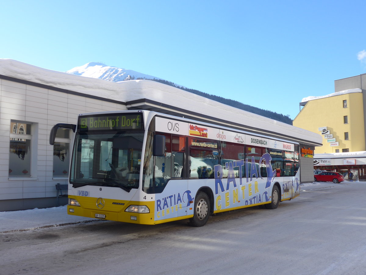 (188'493) - VBD Davos - Nr. 4/GR 51'225 - Mercedes am 13. Februar 2018 beim Bahnhof Davos Dorf