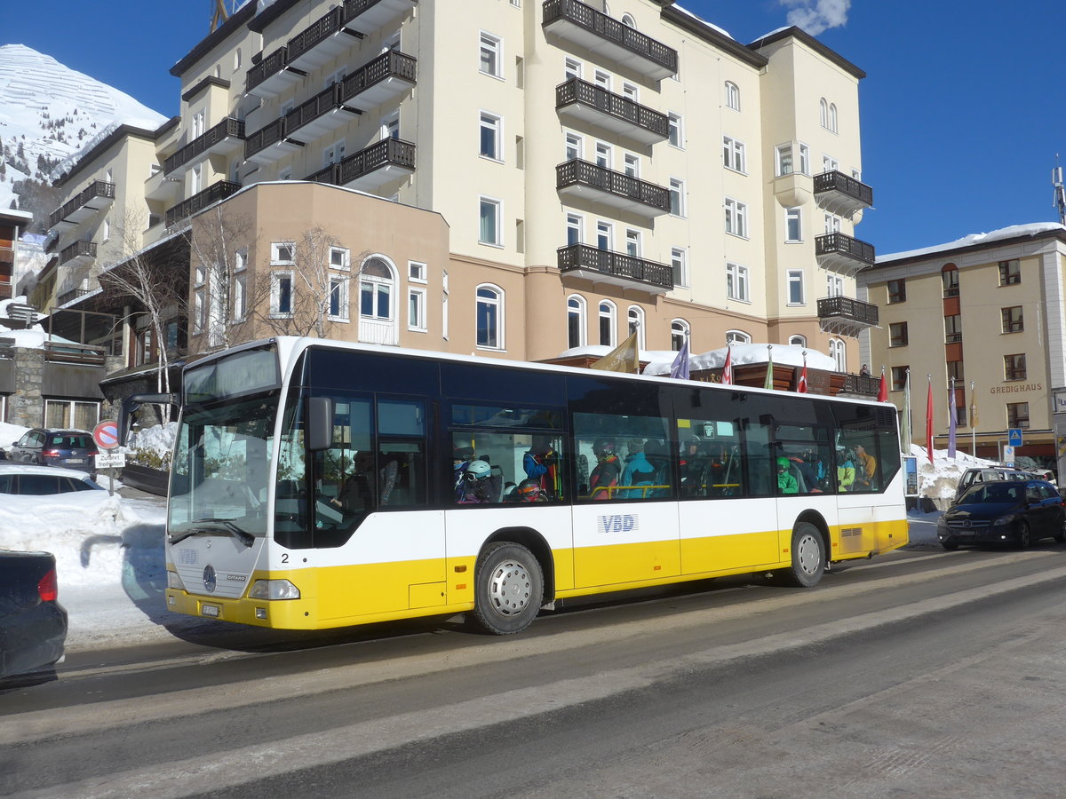 (188'503) - VBD Davos - Nr. 2/GR 81'985 - Mercedes am 13. Februar 2018 beim Bahnhof Davos Dorf