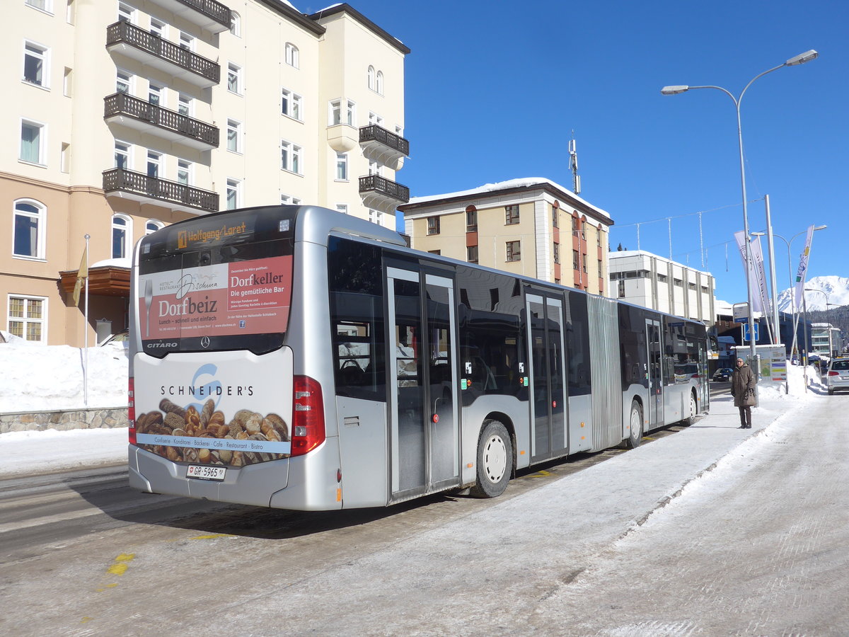 (188'526) - Kessler, Davos - GR 5965 - Mercedes am 13. Februar 2018 beim Bahnhof Davos Dorf