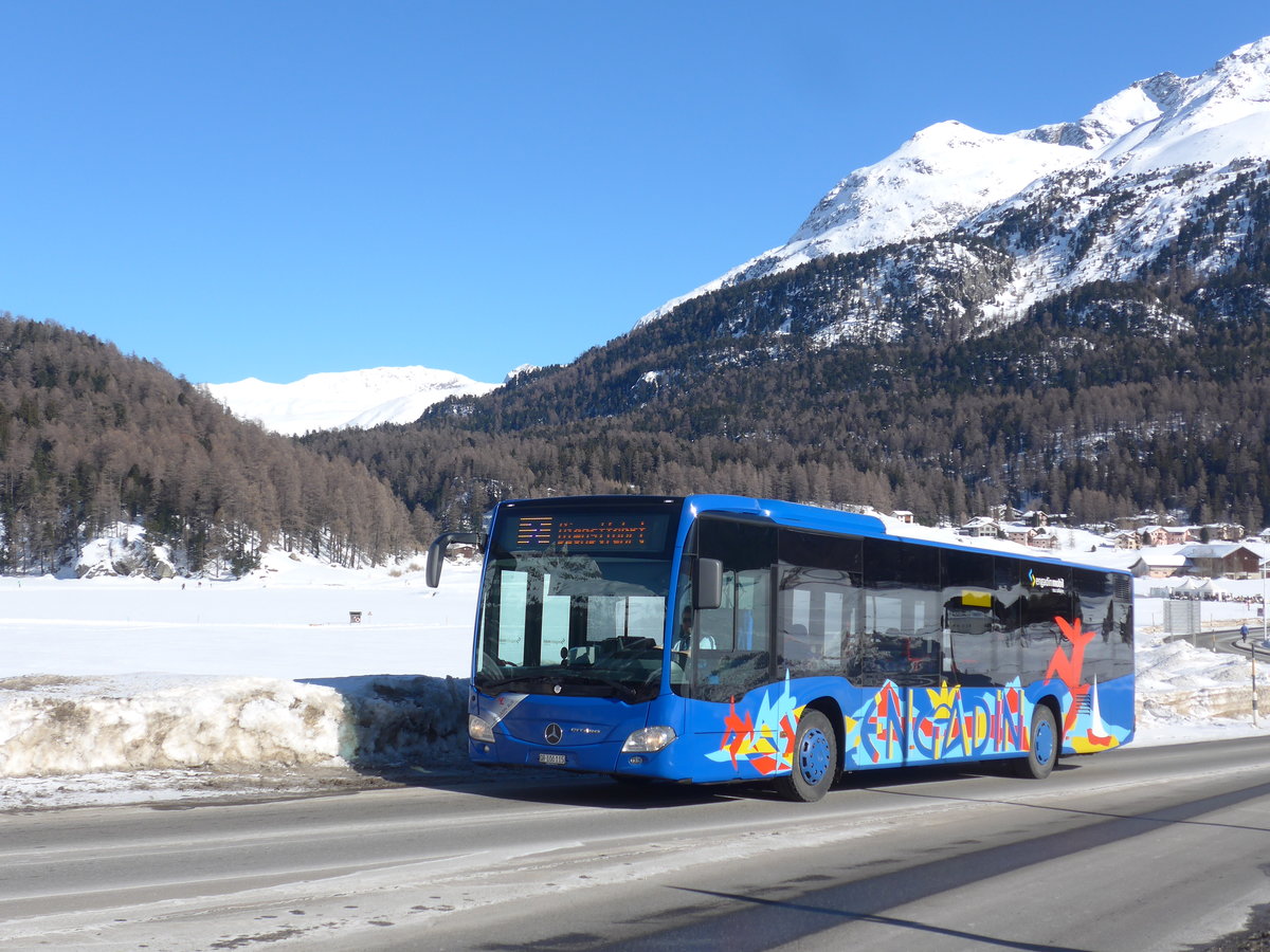 (188'537) - SBC Chur - Nr. 115/GR 100'115 - Mercedes am 13. Februar 2018 in Silvaplana, Kreisel Mitte