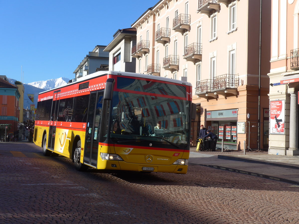 (188'552) - AutoPostale Ticino - TI 228'016 - Mercedes am 14. Februar 2018 beim Bahnhof Bellinzona