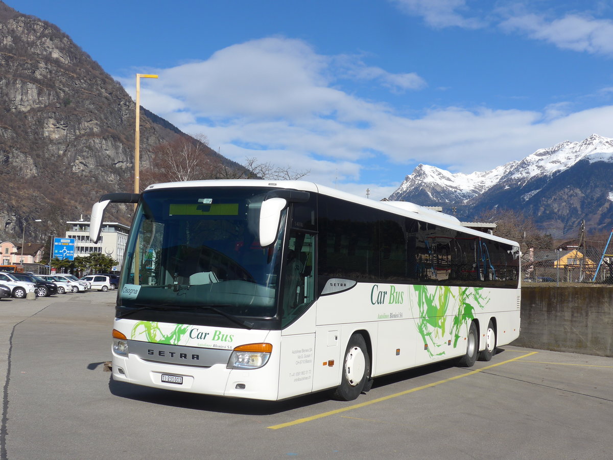 (188'582) - ABl Biasca - Nr. 13/TI 231'013 - Setra am 14. Februar 2018 in Biasca, Garage