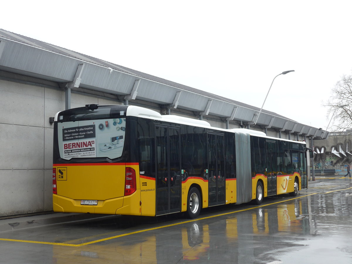 (188'624) - PostAuto Bern - Nr. 633/BE 734'633 - Mercedes am 15. Februar 2018 in Bern, Postautostation