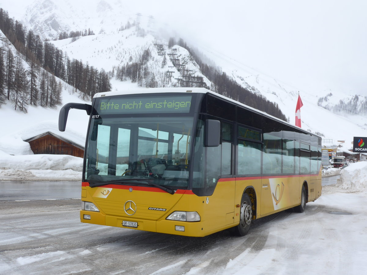 (188'770) - Jenal, Samnaun - GR 57'830 - Mercedes (ex PostAuto Nordschweiz) am 16. Februar 2018 in Samnaun, Ravaisch