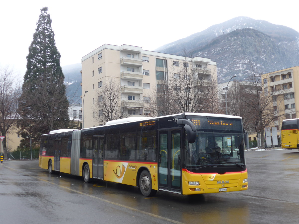 (189'028) - Buchard, Leytron - VS 104'346 - MAN (ex Nr. 160) am 3. Mrz 2018 beim Bahnhof Martigny