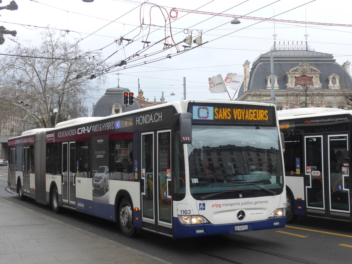 (189'151) - TPG Genve - Nr. 1163/GE 960'913 - Mercedes am 12. Mrz 2018 in Genve, Place des Vingt-Deux-Cantons