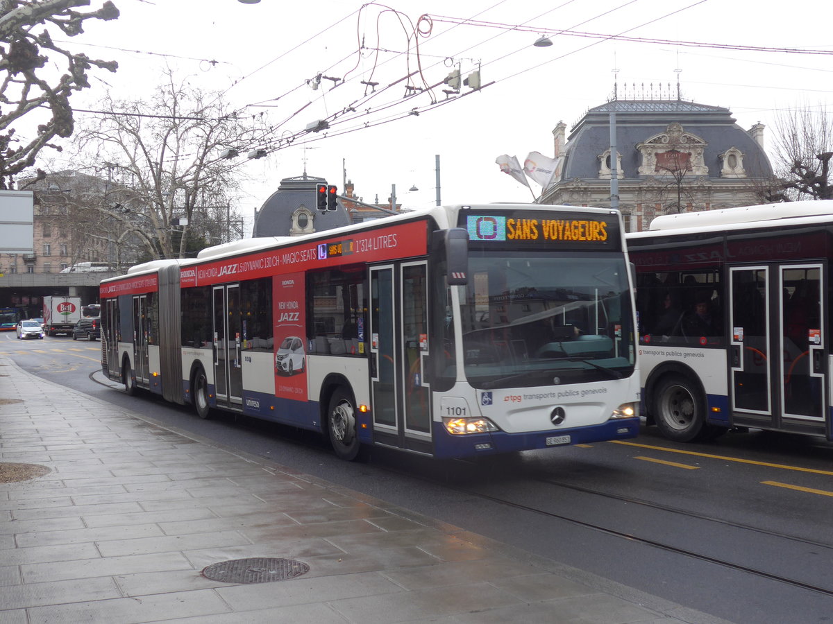 (189'171) - TPG Genve - Nr. 1101/GE 960'851 - Mercedes am 12. Mrz 2018 in Genve, Place des Vingt-Deux-Cantons