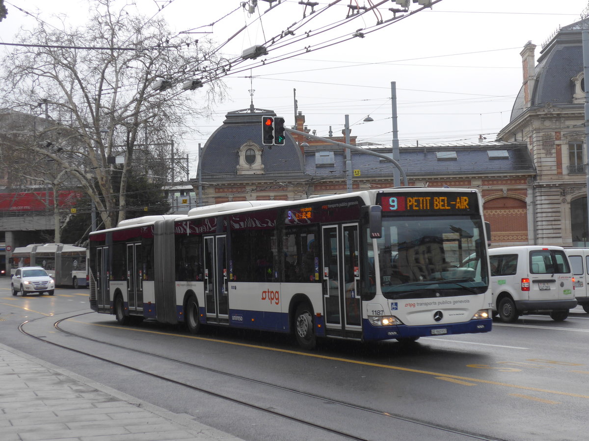 (189'182) - TPG Genve - Nr. 1187/GE 960'937 - Mercedes am 12. Mrz 2018 in Genve, Place des Vingt-Deux-Cantons