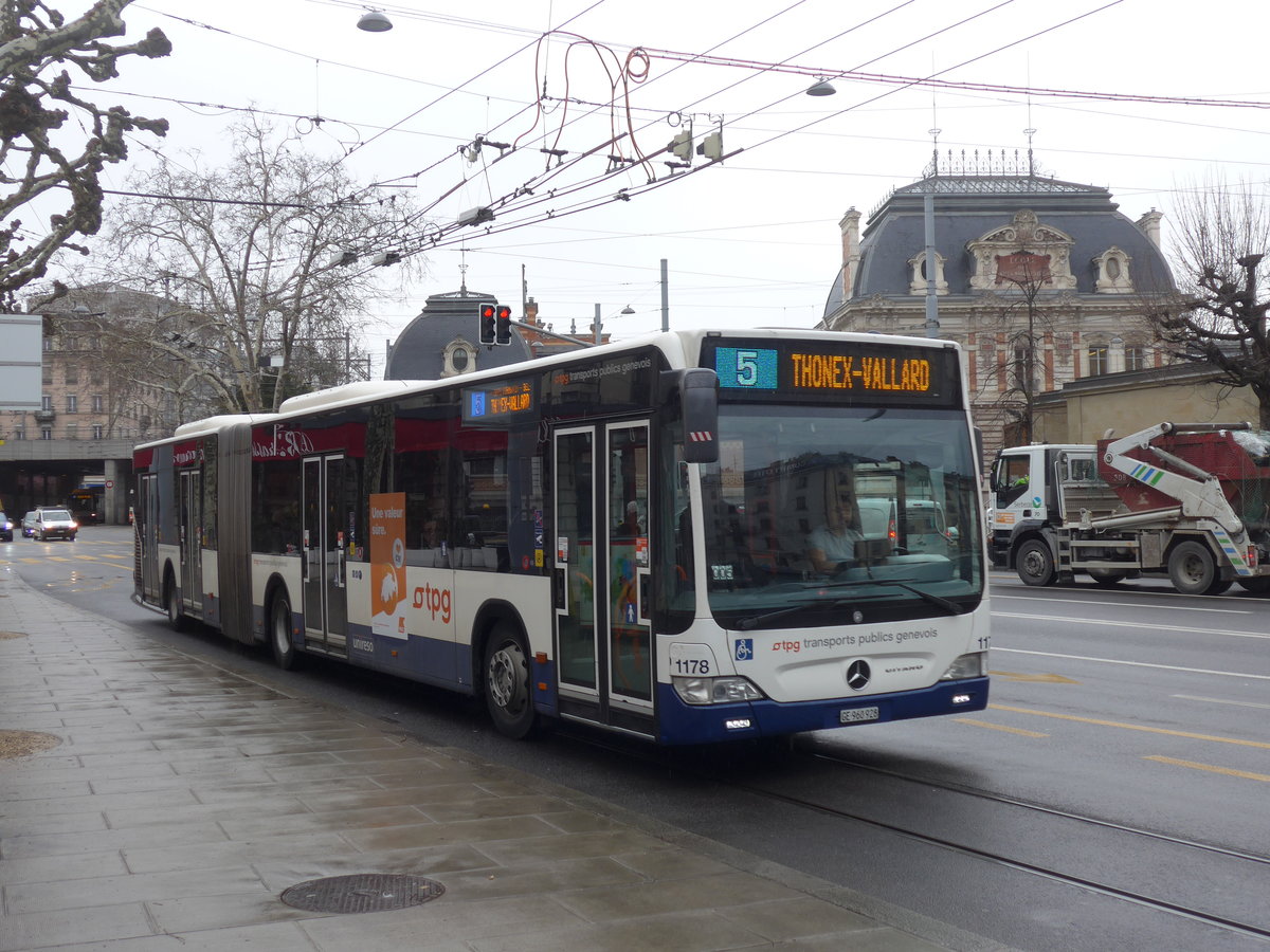 (189'184) - TPG Genve - Nr. 1178/GE 960'928 - Mercedes am 12. Mrz 2018 in Genve, Place des Vingt-Deux-Cantons