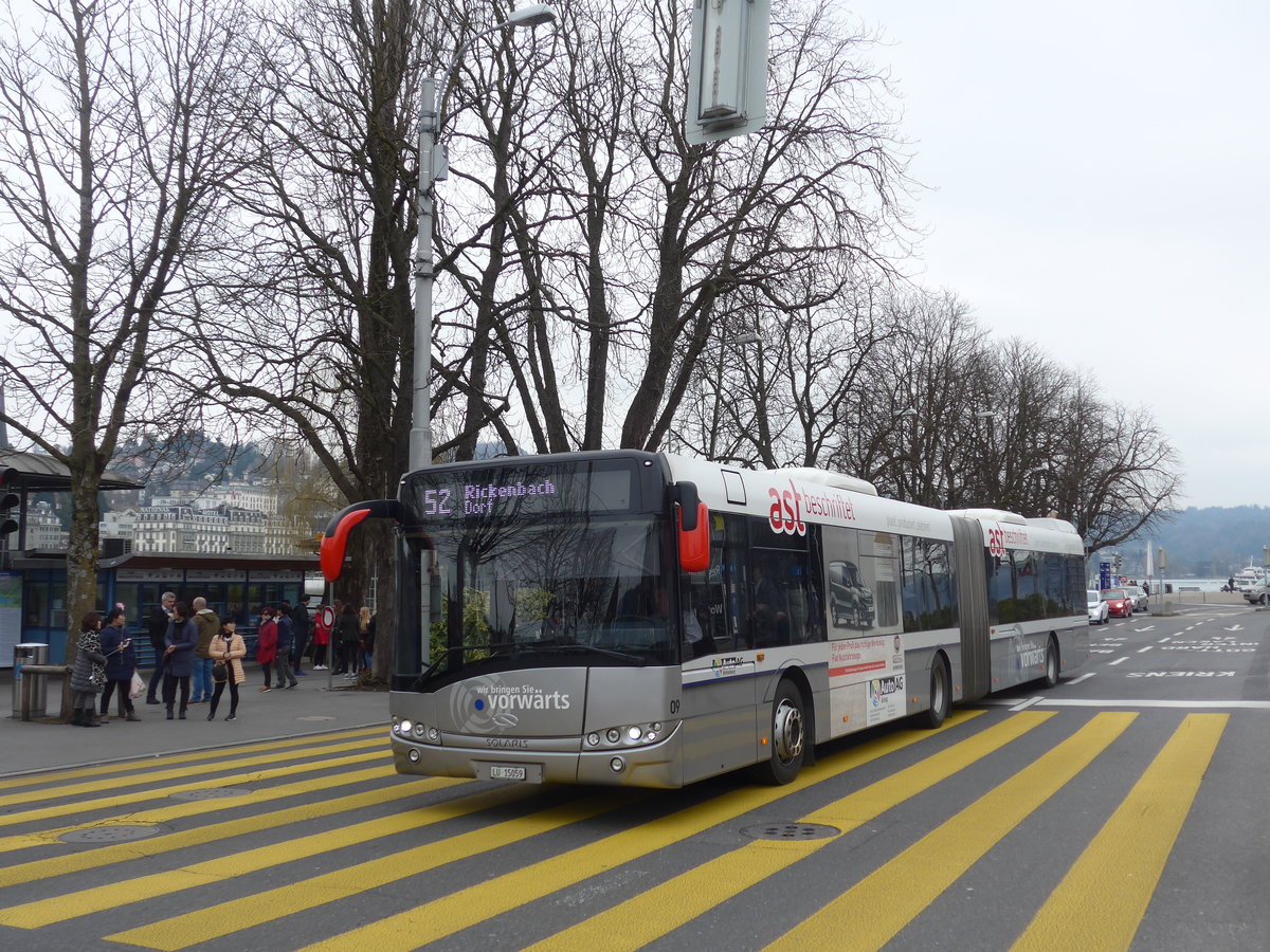 (189'408) - AAGR Rothenburg - Nr. 9/LU 15'059 - Solaris am 17. Mrz 2018 beim Bahnhof Luzern