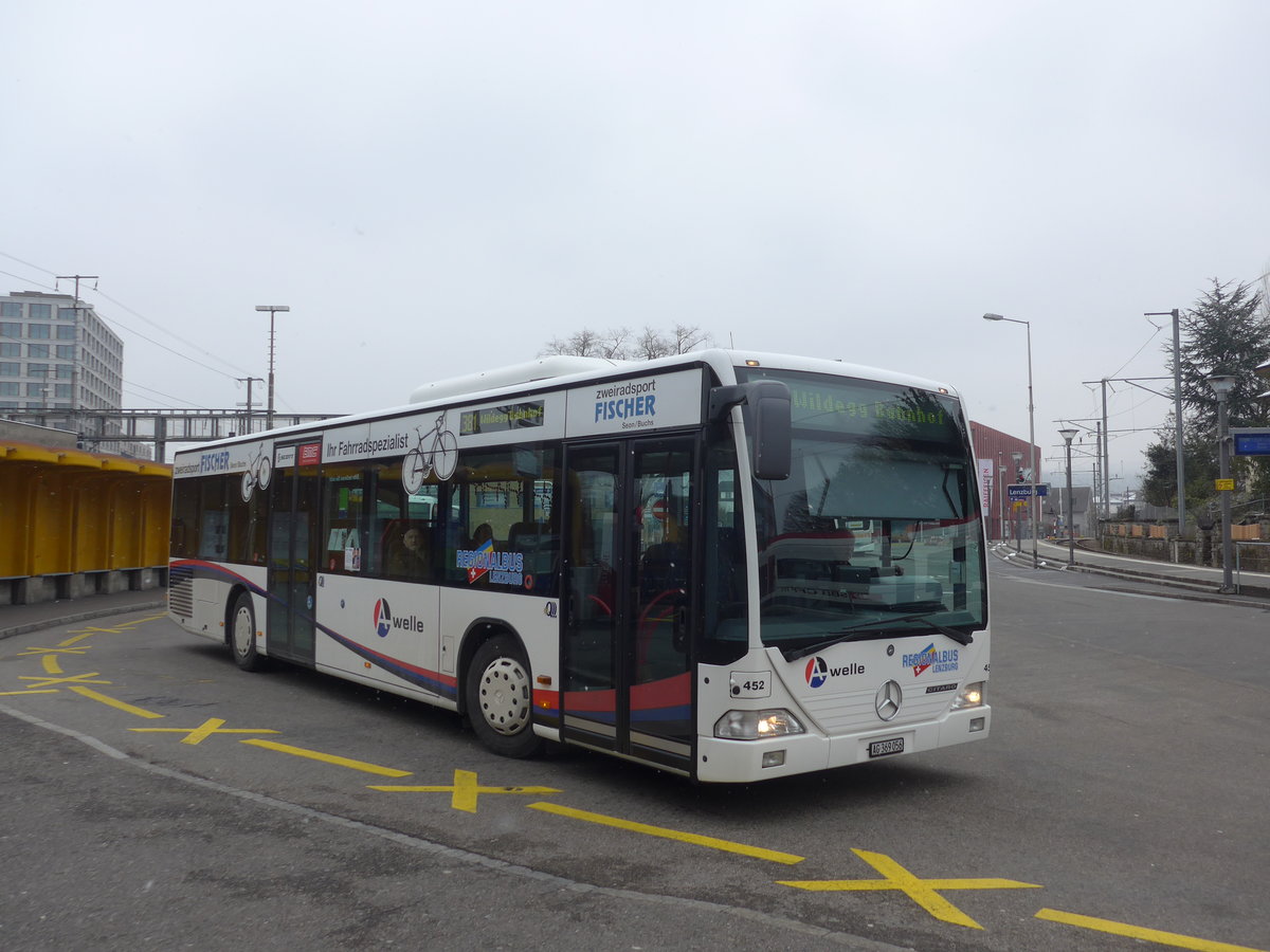 (189'547) - Knecht, Windisch - Nr. 452/AG 369'056 - Mercedes (ex Nr. 52) am 19. Mrz 2018 beim Bahnhof Lenzburg