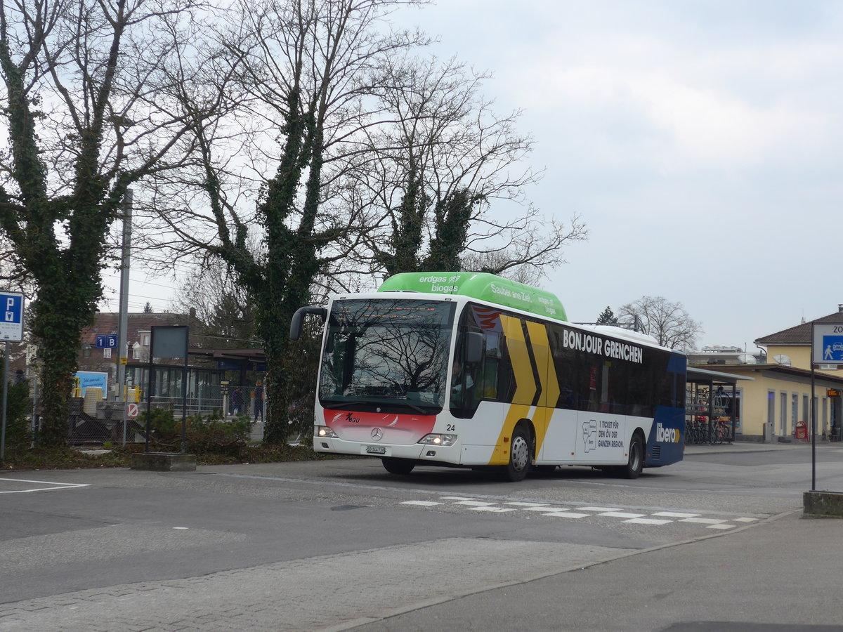 (189'634) - BGU Grenchen - Nr. 24/SO 144'738 - Mercedes am 26. Mrz 2018 beim Bahnhof Grenchen Sd