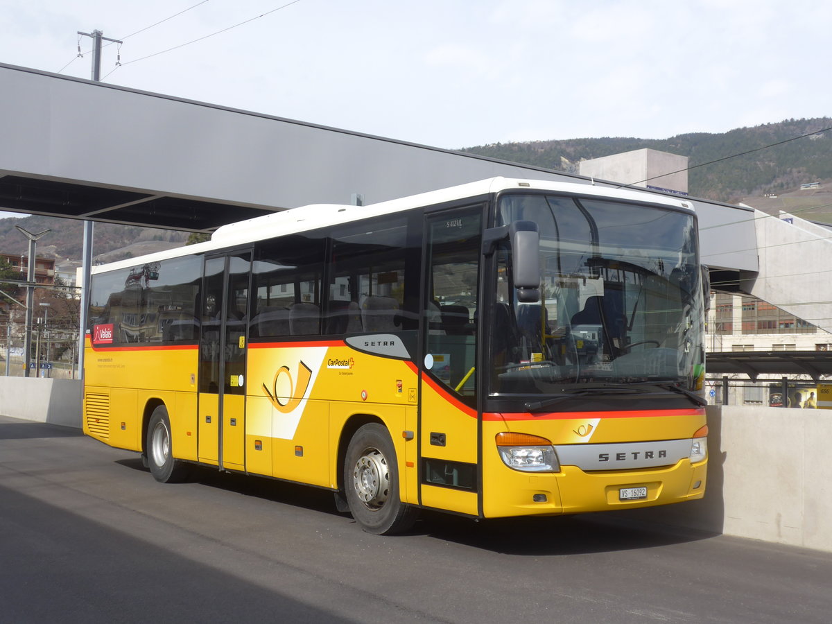 (189'715) - TSAR, Sierre - VS 16'092 - Setra (ex Pfammatter, Sierre) am 30. Mrz 2018 in Sierre, Busbahnhof