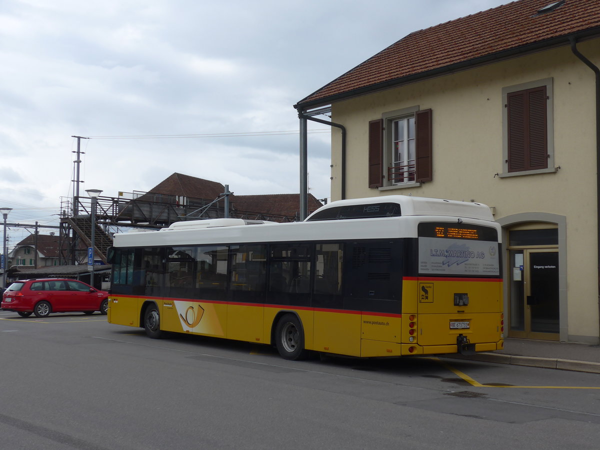 (189'853) - PostAuto Bern - Nr. 10/BE 673'731 - Hess (ex Klopfstein, Laupen Nr. 10) am 1. April 2018 beim Bahnhof Kerzers